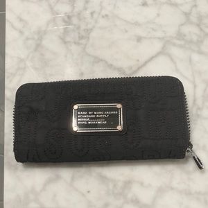 Black Marc Jacobs full zip wallet. Nylon